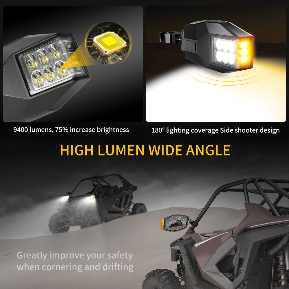 UTV Mirrors with Lights