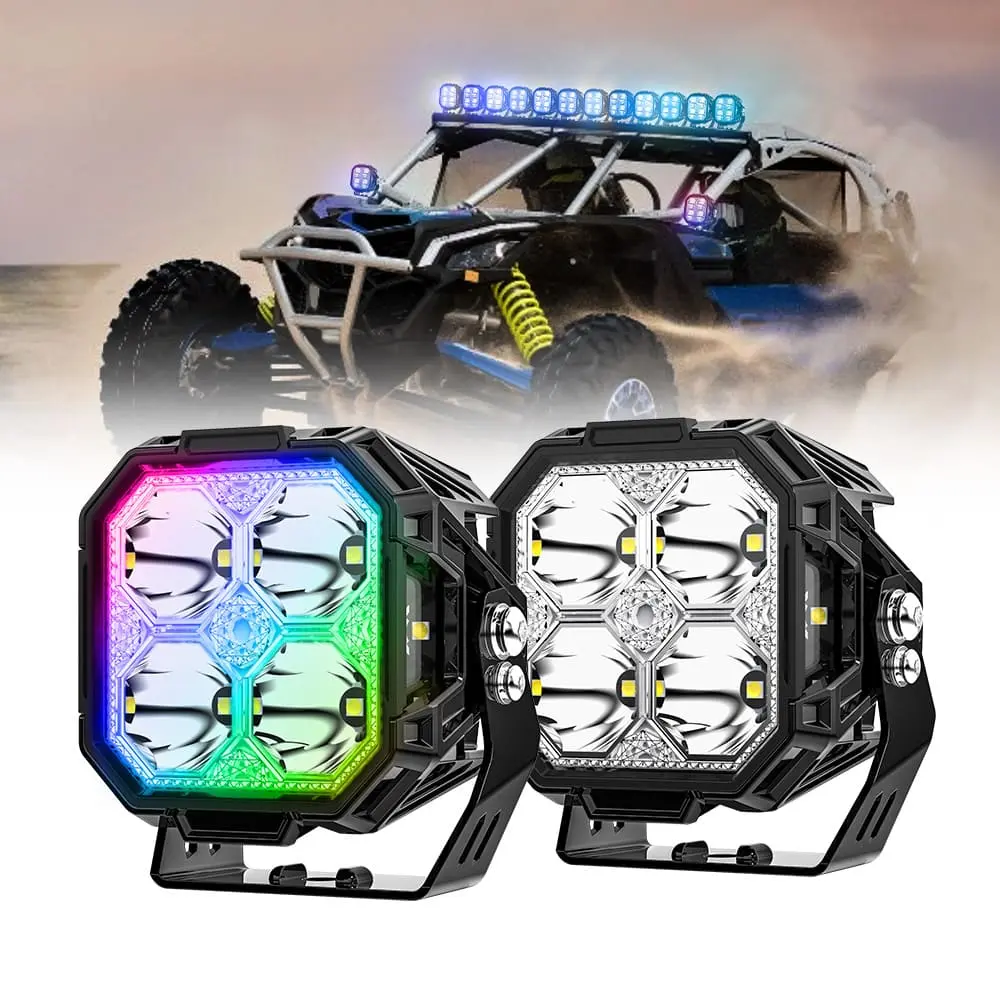 3Inch RGB LED Pod Lights with Side Shooter-F993-RGB