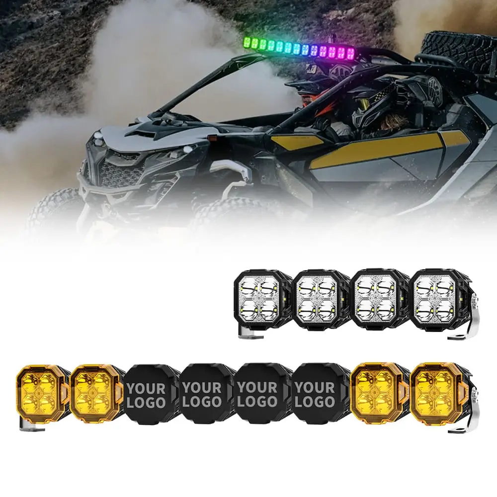 3" RGB Side Shooter LED Light Bar Pods-96-F993-R
