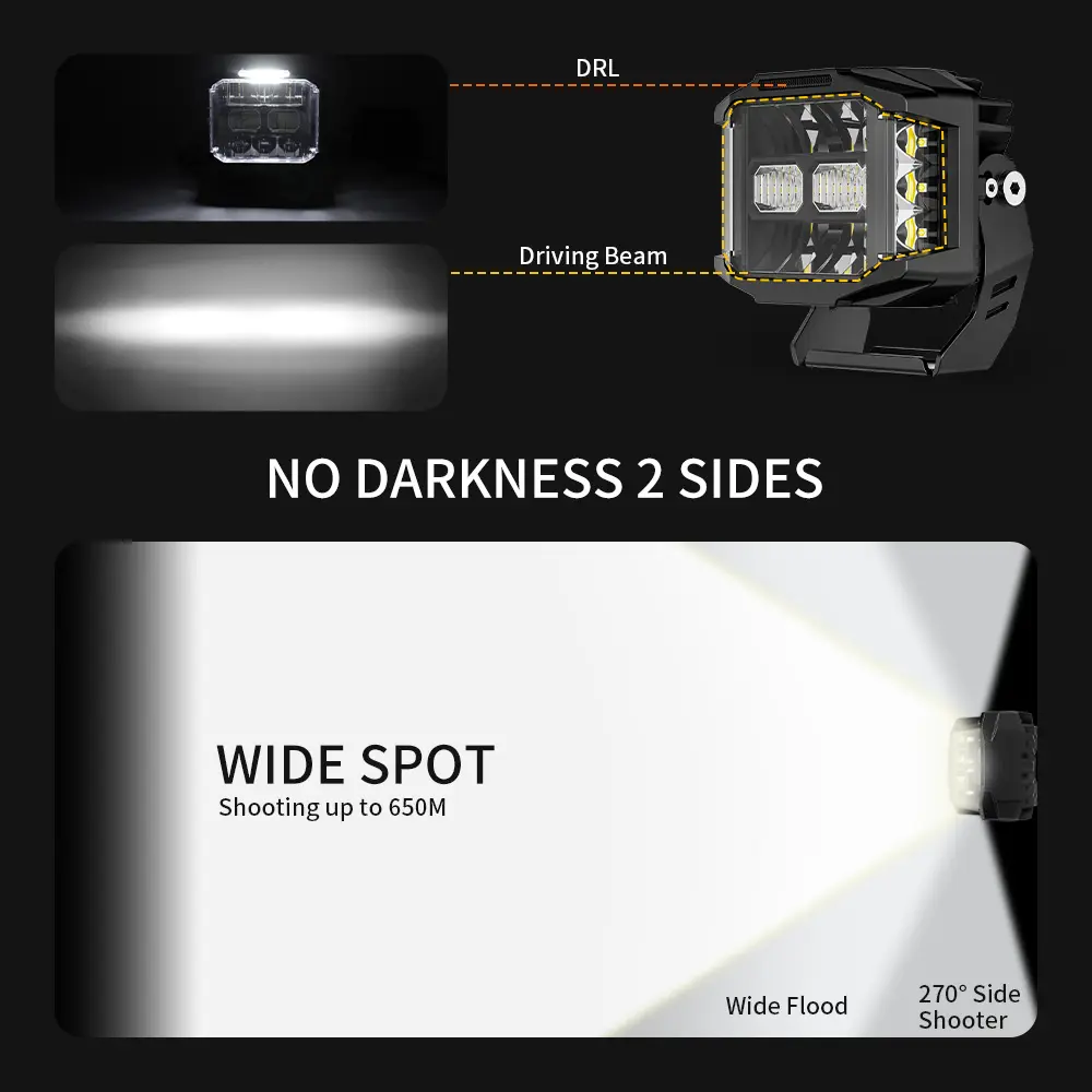 side shooter led pods
