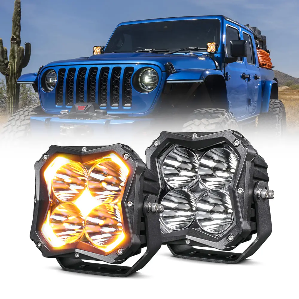 5inch Led Driving Lights With Amber Backlight