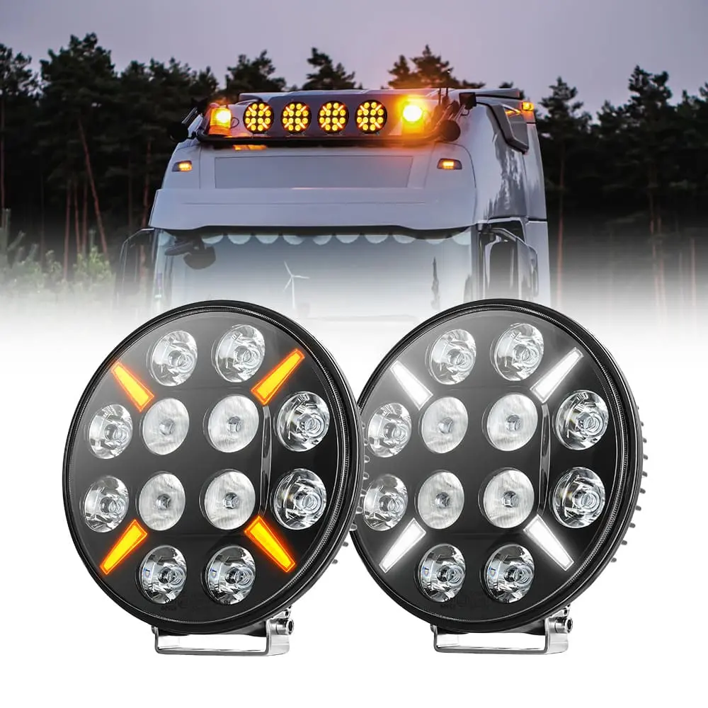 9 Inch Led Driving Light with Amber Position Light for Truck