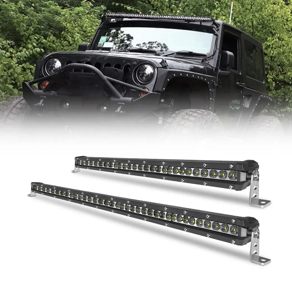 High Power Slim Single Row Light Bar With Mounting Brackets For Truck