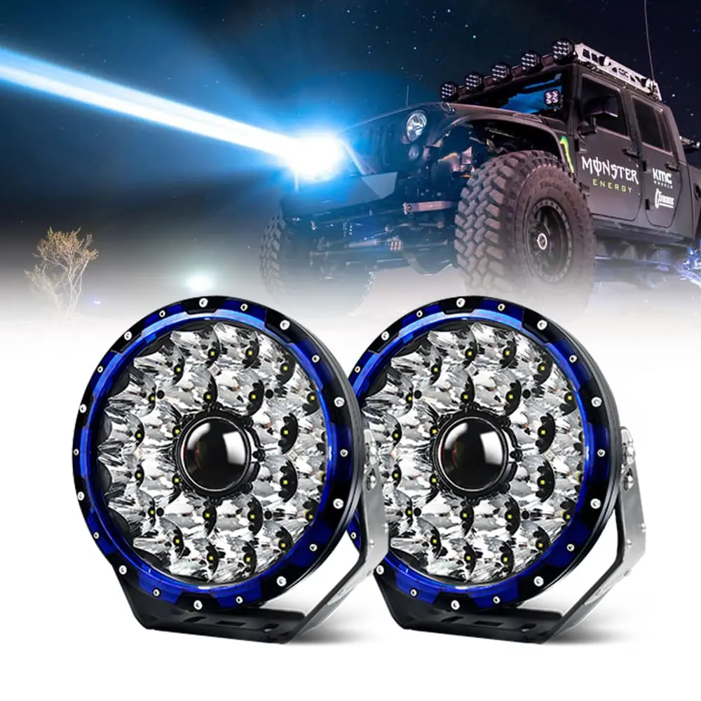 9 inch Laser Driving Lights With 3-Color Halo Rings