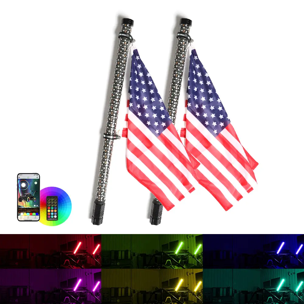 1.75" Tube RGB Fatty LED Whip Light for UTV
