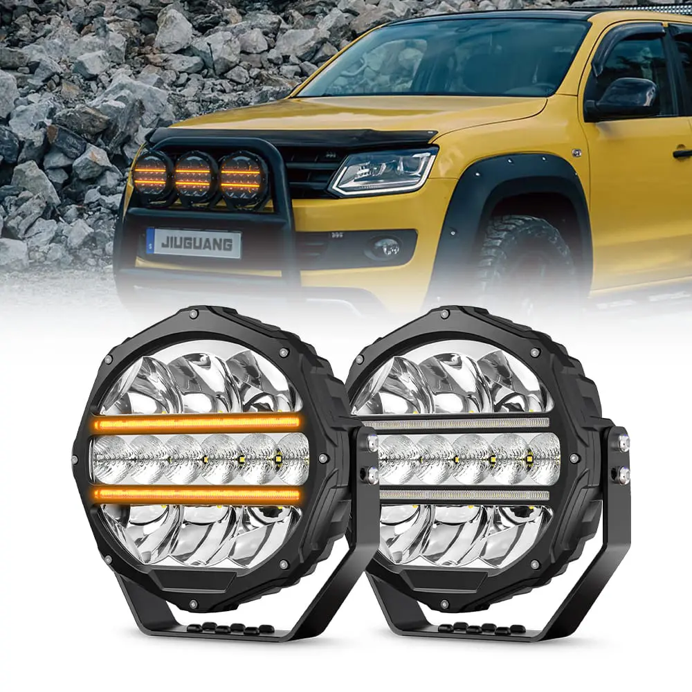 Round Led Driving Light With Position Light 9 Inch