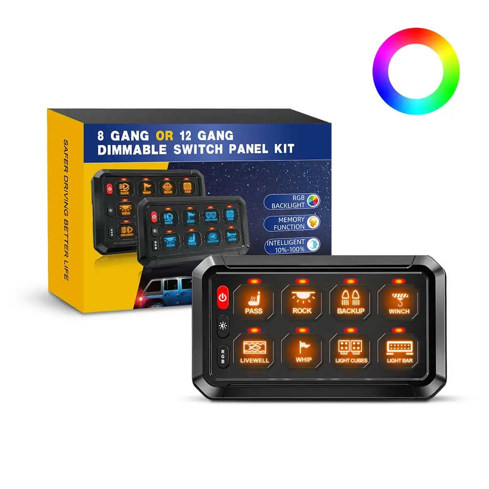 Auxiliary Light 8 Gang Switch Panel
