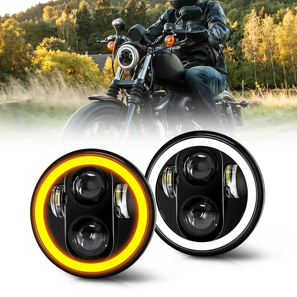 Daymaker 5.75 Led Motorcycle Headlight With White Amber Halo