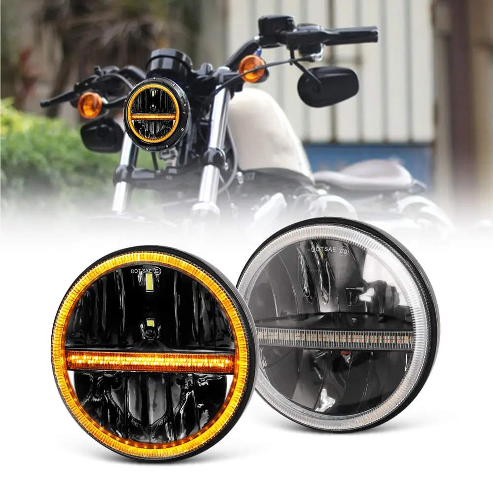 Dual Beam Amber/White DRL Classic Headlight