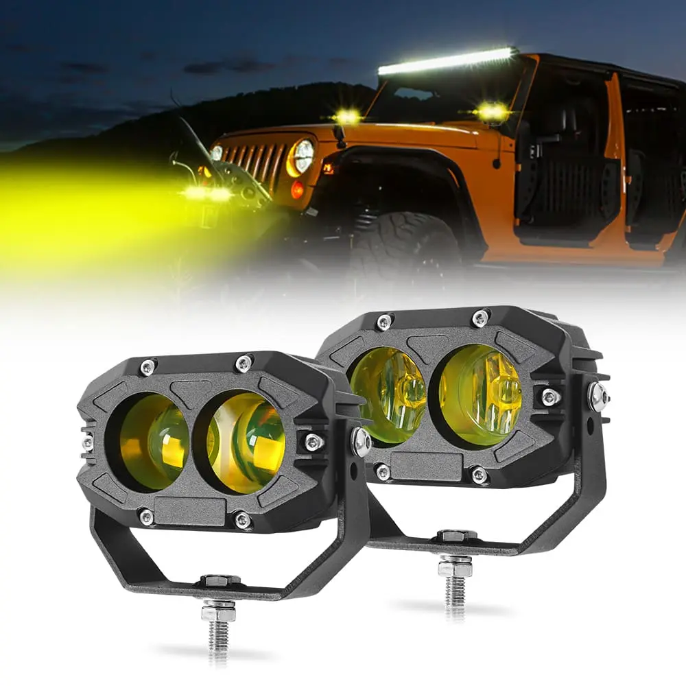 Yellow Lighting Diffuse Flood Beam Led Pods