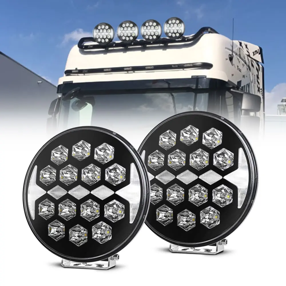 9 Inch LED Headlamp with White Dynamic Position Light